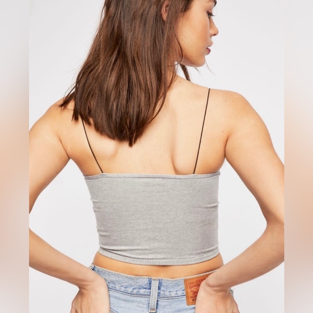 NWOT Free People Intimately Skinny Strap Seamless Brami-Heather Grey - Picture 2 of 6